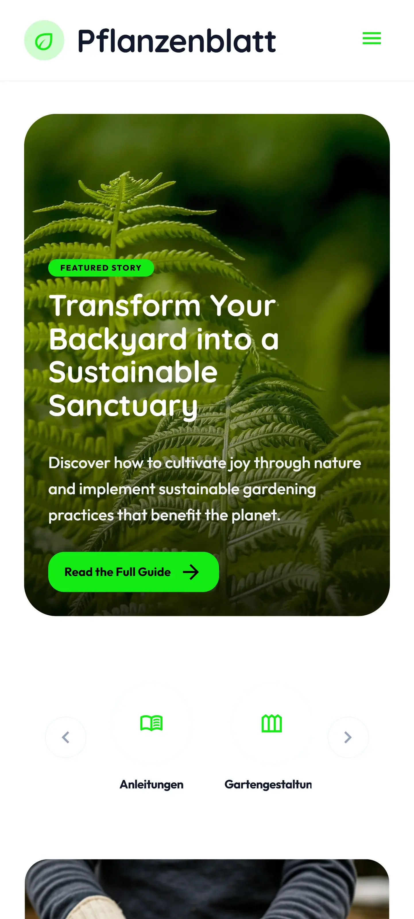 Figma Design & Full Site Editing Gutenberg Build — mobile view